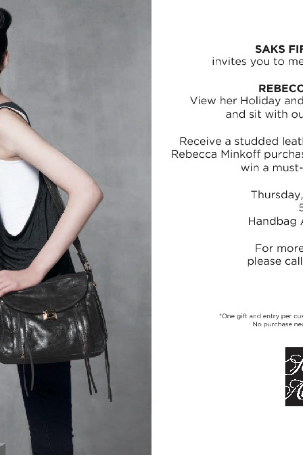 Rebecca Minkoff at Saks This Thursday