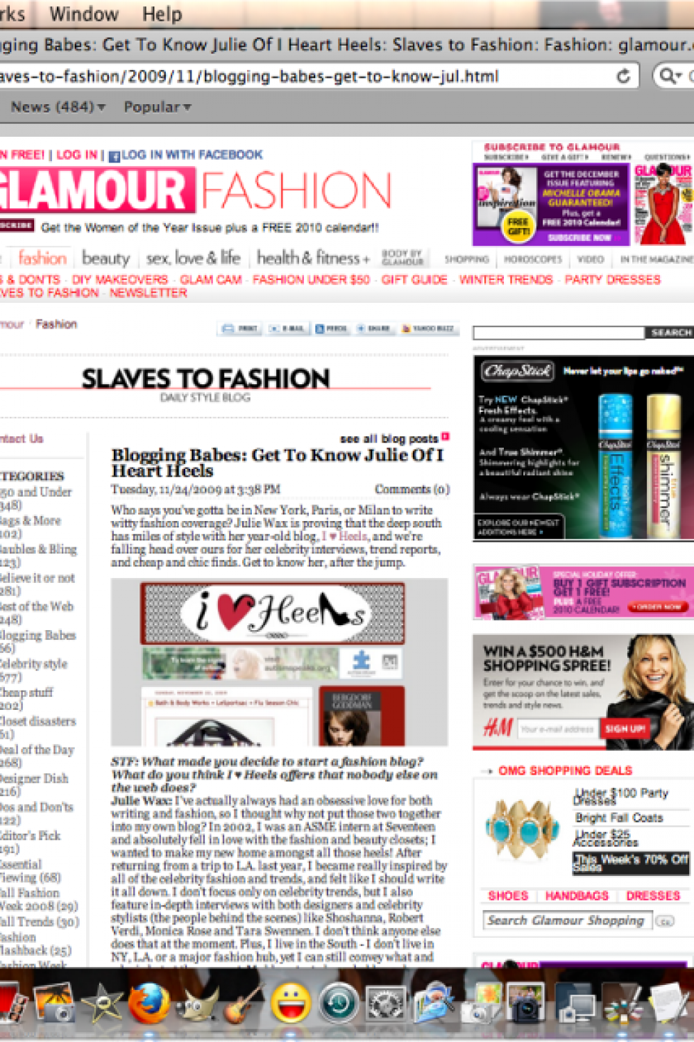 I Heart Heels Featured on Glamour.com!