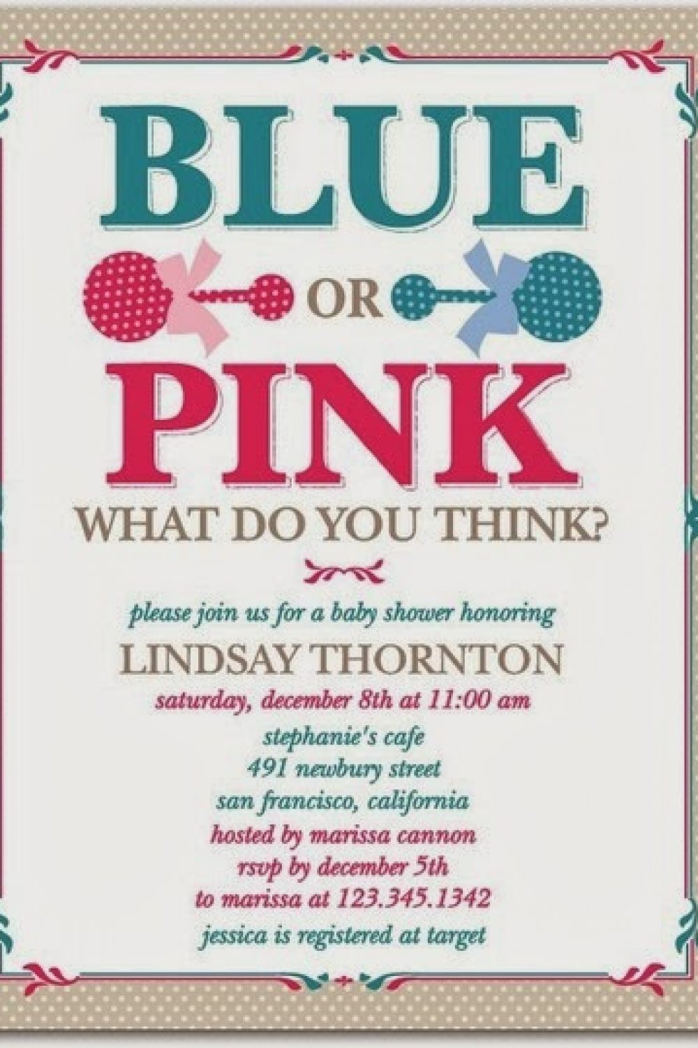 Whiny Wednesday: BLUE or PINK Gender Reveal Party