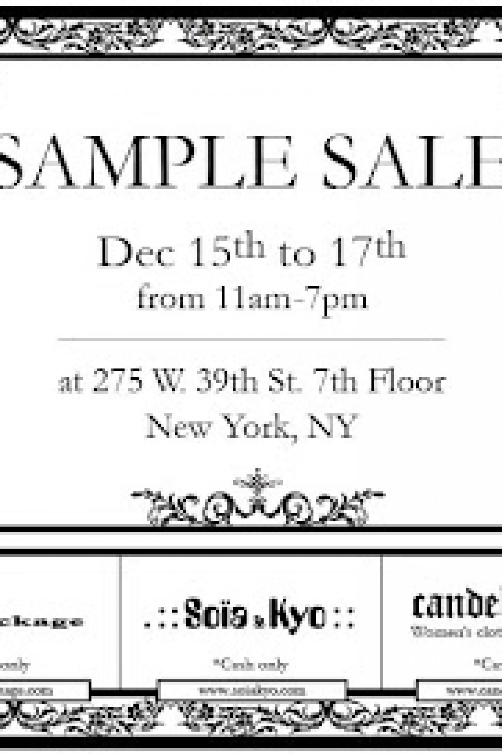 Three-Day Sample Sale