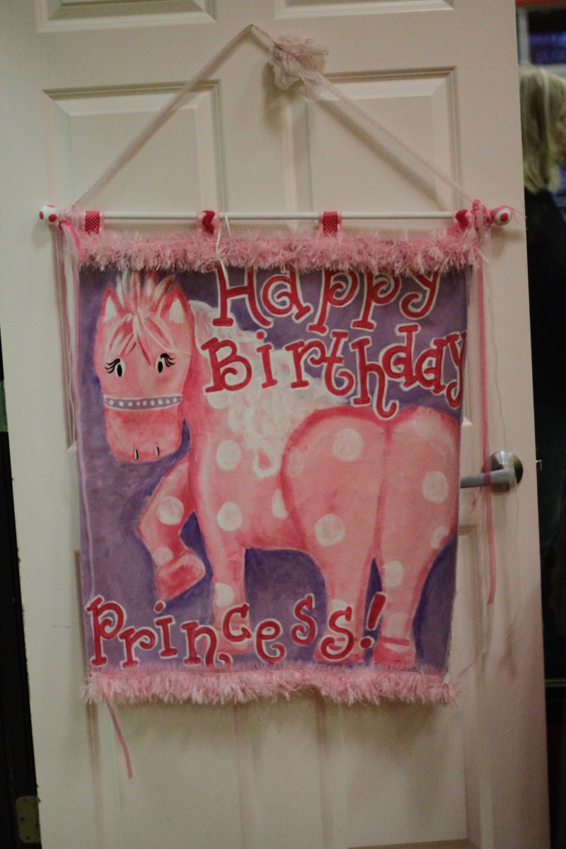pigtails crewcuts princess party birthday sign